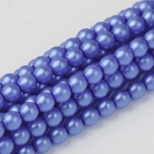 8mm Czech Glass Pearl - 75 Bead Strand - Matte Caribbean Blue - 75999