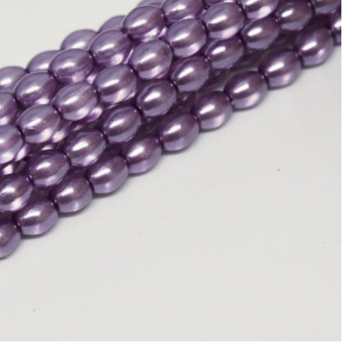 4mm x 3mm Czech Glass Rice Pearl - 100 Bead Strand - Violet - Crystal - 00030-63236