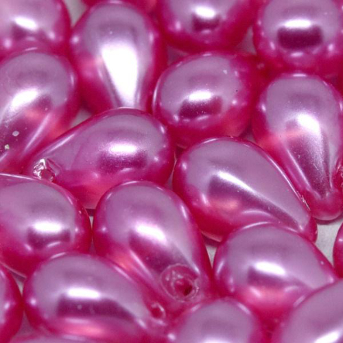 6mm x 9mm Czech Glass Side Drilled Tear Drop Pearl - Crystal Candy Pink - 00030-63282