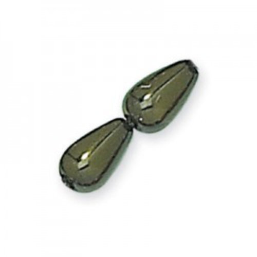 5mm x 3mm  Czech Glass Tear Drop Pearl - PRL-8609-53 - Hunter Green