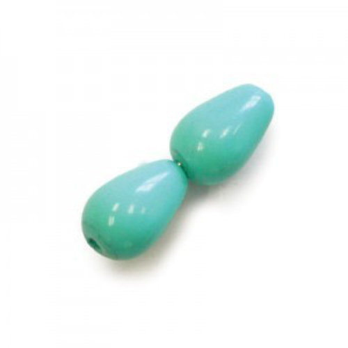 7mm x 5mm Czech Glass Tear Drop Pearl - PRL-0536-75 - Turquoise