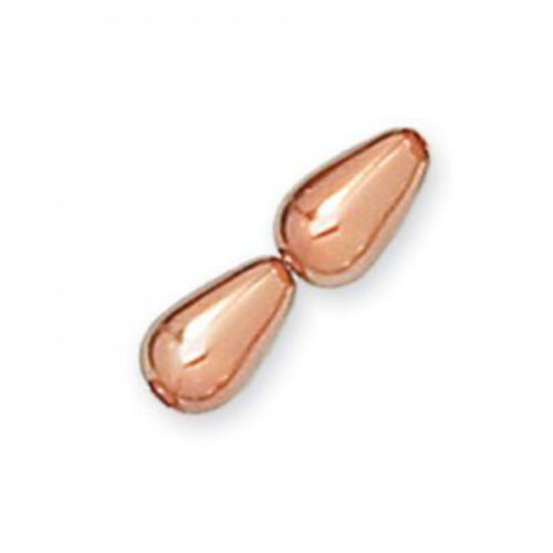 9mm x 6mm Czech Glass Tear Drop Pearl - PRL-0415-96 - Copper