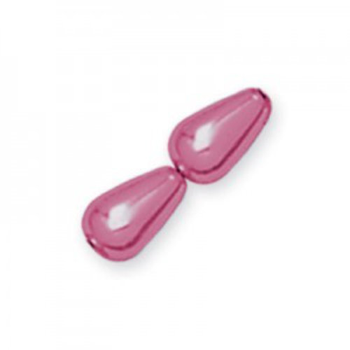 9mm x 6mm Czech Glass Tear Drop Pearl - PRL-2396-96 - Fuchsia