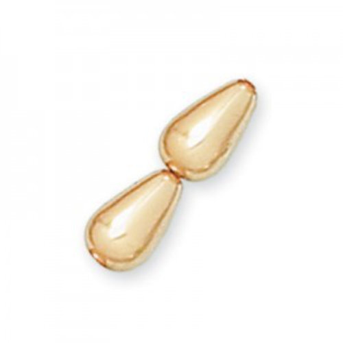 15mm x 8mm Czech Glass Tear Drop Pearl - PRL-0486-158 - Gold