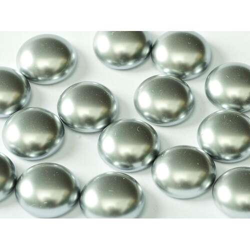 10mm Czech Pearl Cabochon - Light Grey  - 70484 
