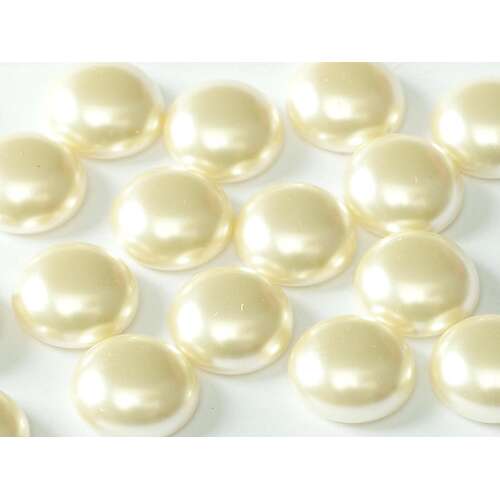 14mm Czech Pearl Cabochon - Light Cream - 70740