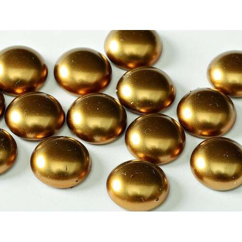 8mm Czech Pearl Cabochon - Antique Brass  - 70986