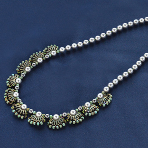 Quarter TILA Beads Olive Color Necklace