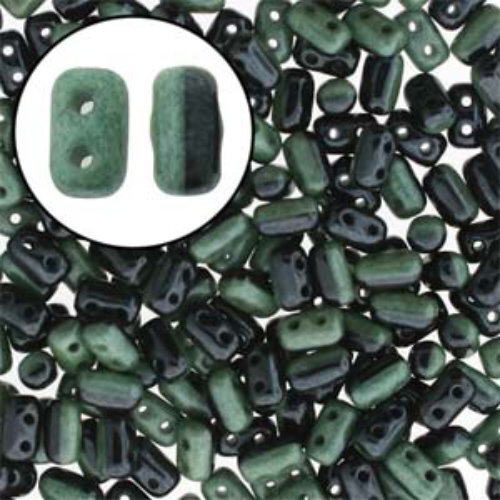 Rulla 3mm x 5mm - RUL3503849-14459 - Duet Black & White Dark Green Luster