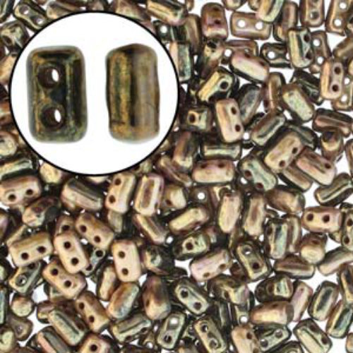 Rulla 3mm x 5mm - RUL3503849-15695 - Duet Black & White Bronze Luster
