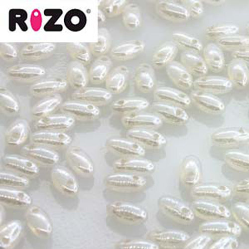 Rizo 2.5mm x 6mm - RZ256-01000-14400 - White Opal Hematite