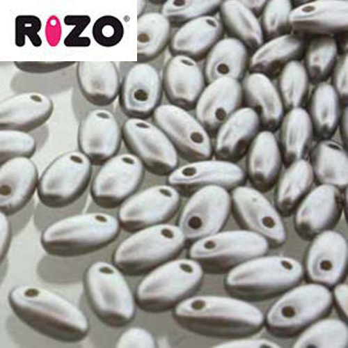 Rizo 2.5mm x 6mm - RZ256-25028 - Pastel Light Grey / Silver