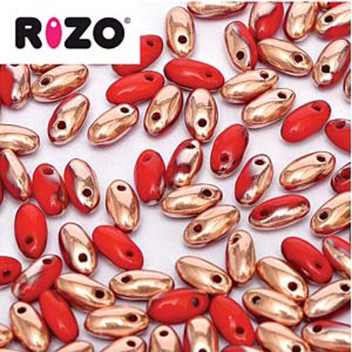 Rizo 2.5mm x 6mm - RZ256-93200-27101 - Opaque Red Capri Gold