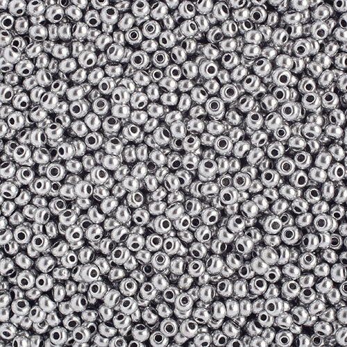 Preciosa 10/0 Rocaille Seed Beads - SB10-01700 - Metallic Silver