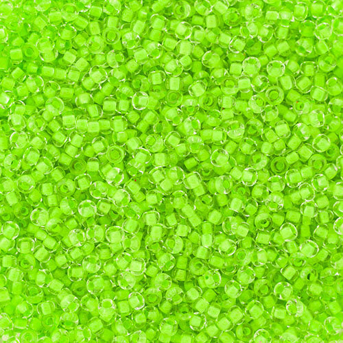 Preciosa 10/0 Rocaille Seed Beads - SB10-08756 - Crystal Lined Neon Green