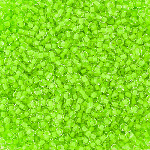 Preciosa 10/0 Rocaille Seed Beads - SB10-08756 - Crystal Lined Neon Green