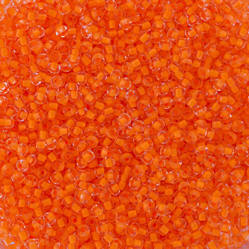 Preciosa 10/0 Rocaille Seed Beads - SB10-08789 - Crystal Lined Neon Orange