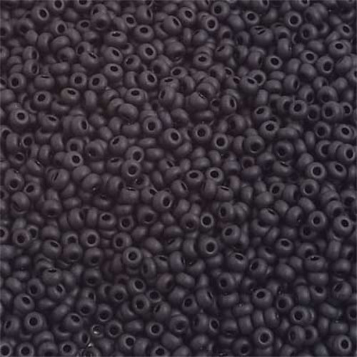 Preciosa 10/0 Rocaille Seed Beads - SB10-23980M - Opaque Black Matt