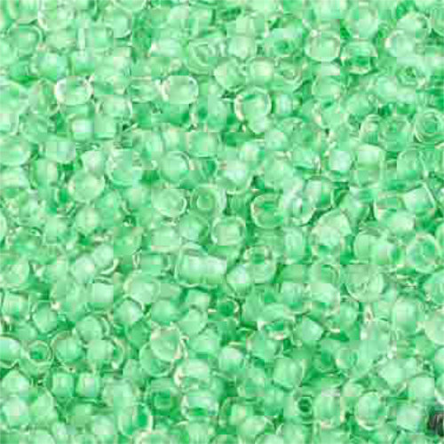Preciosa 10/0 Rocaille Seed Beads - SB10-38356 - Crystal Lined Hot Green Terra Color