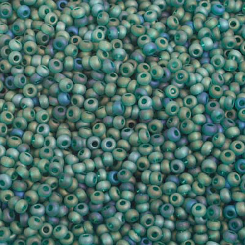 Preciosa 10/0 Rocaille Seed Beads - SB10-51710M - Transparent Dark Green AB Matt