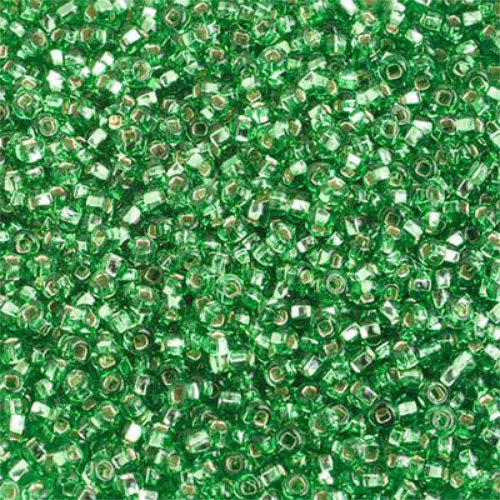Preciosa 10/0 Rocaille Seed Beads - SB10-57100 - Silver Lined Lime Green
