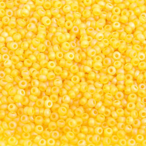 Preciosa 10/0 Rocaille Seed Beads - SB10-81010M - Transparent Lemon Yellow AB Matt