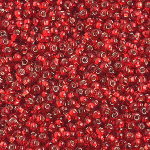Preciosa 10/0 Rocaille Seed Beads - SB10-97070 - Silver Lined Light Red