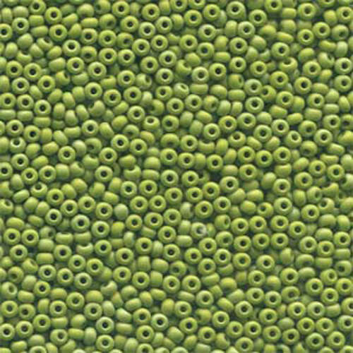 Preciosa 11/0 Rocaille Seed Beads - SB11-54430M - Matte Opaque Olive AB