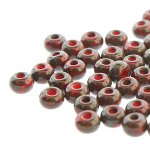 Preciosa 11/0 Rocaille Seed Beads - SB11-93170-86800 - Light Red Dark Travertine