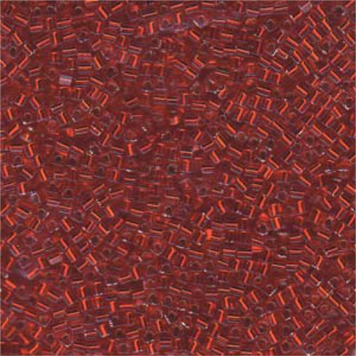 Miyuki 1.8mm (SB18) Square Bead - SB18-10 - Silver Lined Flame Red