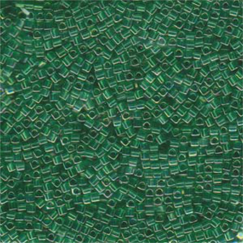 Miyuki 1.8mm (SB18) Square Bead - SB18-179 - Transparent Green AB