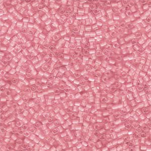 Miyuki 1.8mm (SB18) Square Bead - SB18-207 - Pink Lined Crystal
