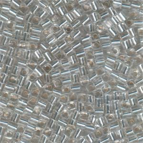 Miyuki 3mm (SB3) Square Bead - SB3-001 - Silver Lined Crystal