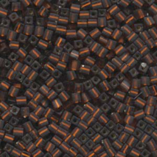 Miyuki 3mm (SB3) Square Bead - SB3-5F - Matte Silver Lined Dark Topaz