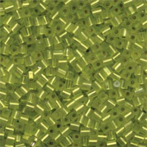Miyuki 3mm (SB3) Square Bead - SB3-14F - Matte Silver Lined Chartreuse