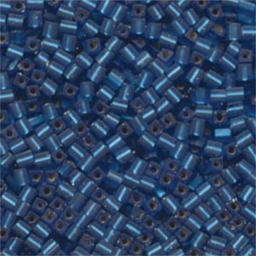 Miyuki 3mm (SB3) Square Bead - SB3-25F - Matte Silver Lined Capri Blue