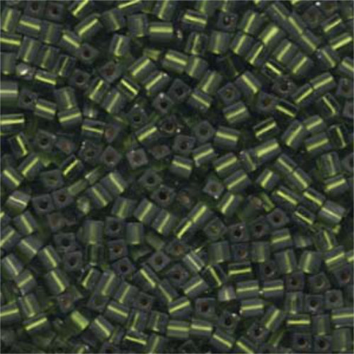 Miyuki 3mm (SB3) Square Bead - SB3-26F - Matte Silver Lined Olive