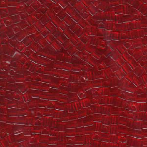 Miyuki 3mm (SB3) Square Bead - SB3-140 - Transparent Red Orange