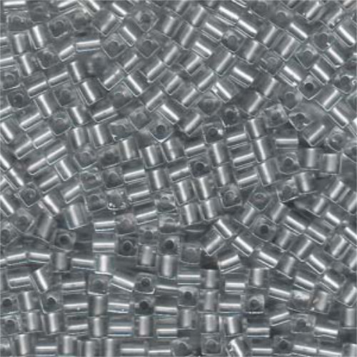 Miyuki 3mm (SB3) Square Bead - SB3-242 - Pewter Grey Lined Crystal