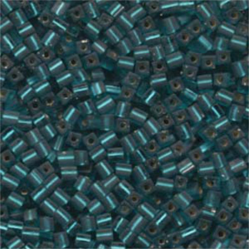 Miyuki 3mm (SB3) Square Bead - SB3-2425F - Matte Silver Lined Teal