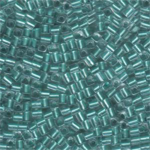 Miyuki 3mm (SB3) Square Bead - SB3-2605 - Light Teal Lined Crystal