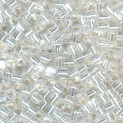Miyuki 4mm (SB4) Square Bead - SB4-001 - Silver Lined Crystal