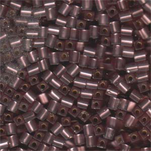 Miyuki 4mm (SB4) Square Bead - SB4-012F - Matte Silver Lined Smoky Amethyst AB