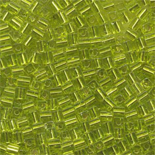 Miyuki 4mm (SB4) Square Bead - SB4-014 - Silver Lined Chartreuse