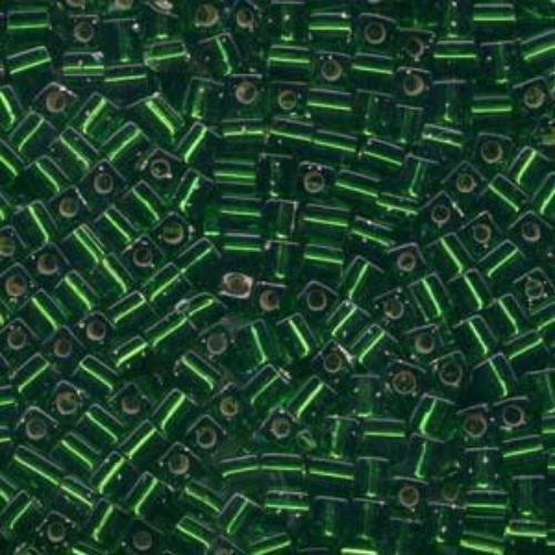 Miyuki 4mm (SB4) Square Bead - SB4-016 - Silver Lined Green AB