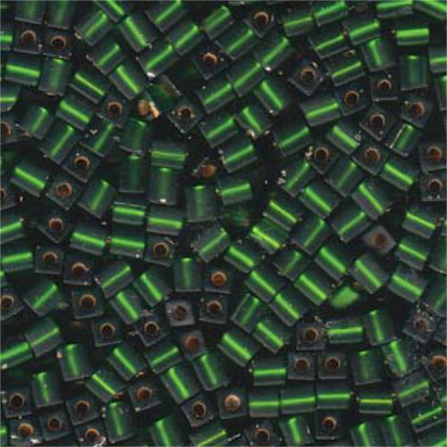 Miyuki 4mm (SB4) Square Bead - SB4-026F - Matte Silver Lined Olive AB