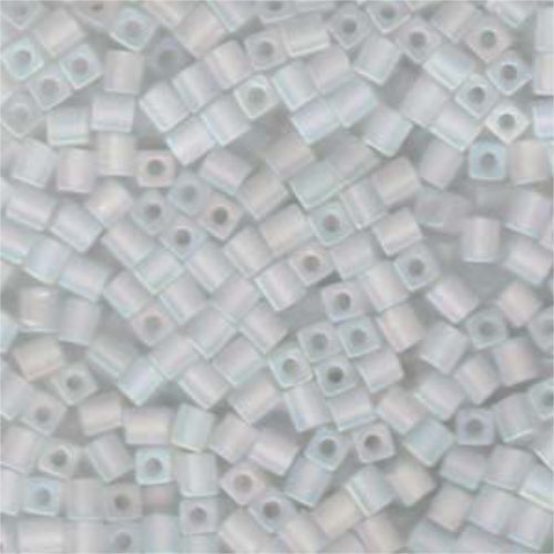Miyuki 4mm (SB4) Square Bead - SB4-131FR - Matte Transparent Crystal AB