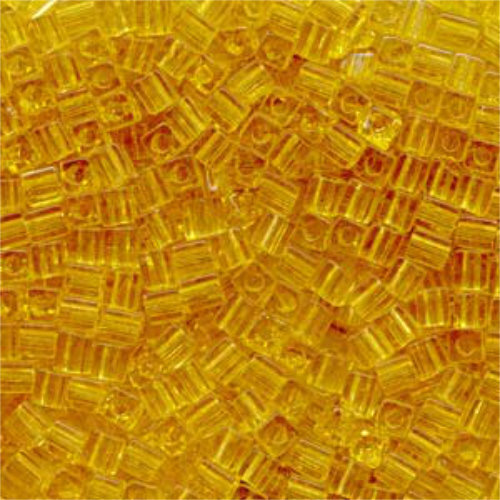 Miyuki 4mm (SB4) Square Bead - SB4-132 - Transparent Light Topaz