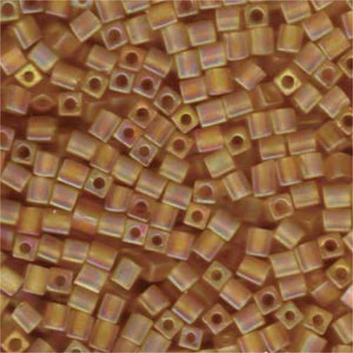 Miyuki 4mm (SB4) Square Bead - SB4-132FR - Matte Transparent Light Topaz AB