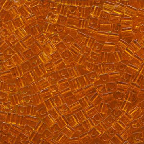 Miyuki 4mm (SB4) Square Bead - SB4-138 - Transparent Orange